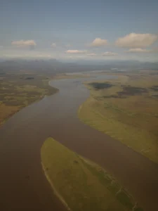 Illustration only, not Colin Arisman. The Bristol Bay watershed in Alaska from the air, an Environmental Protection Agency photo.