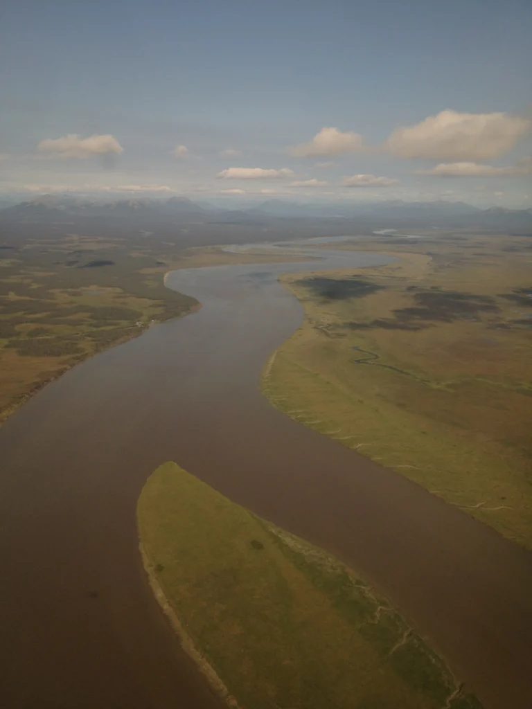 Illustration only, not Colin Arisman. The Bristol Bay watershed in Alaska from the air, an Environmental Protection Agency photo.